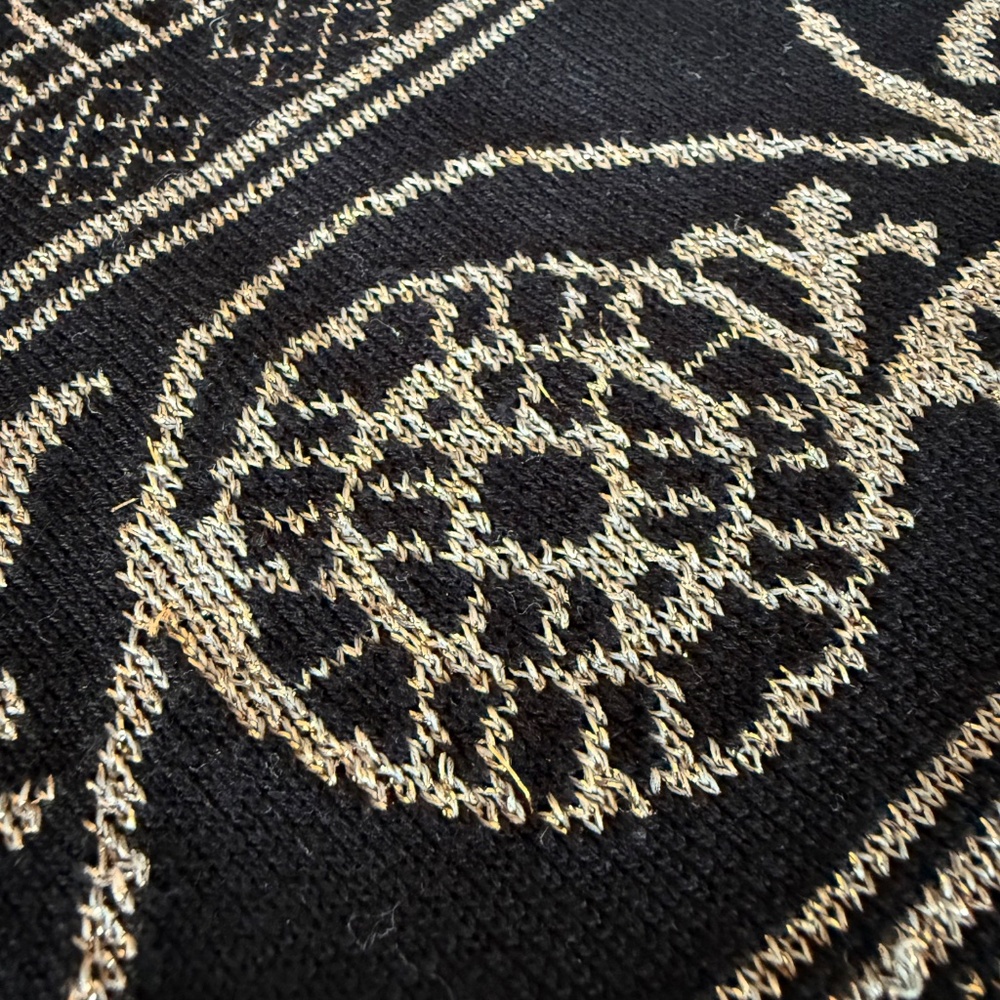 Witchy Whimsigoth Boho Gold & Black Metallic Duster Cardigan Sweater Chicos Sz M - Picture 11 of 16